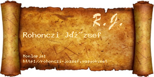 Rohonczi József névjegykártya