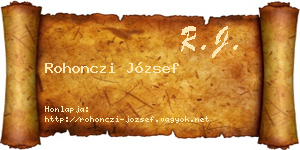 Rohonczi József névjegykártya