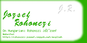 jozsef rohonczi business card